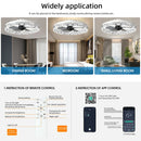 Axyaa Dimmable LED Ceiling Fan Chandelier for Bedroom Home Decor