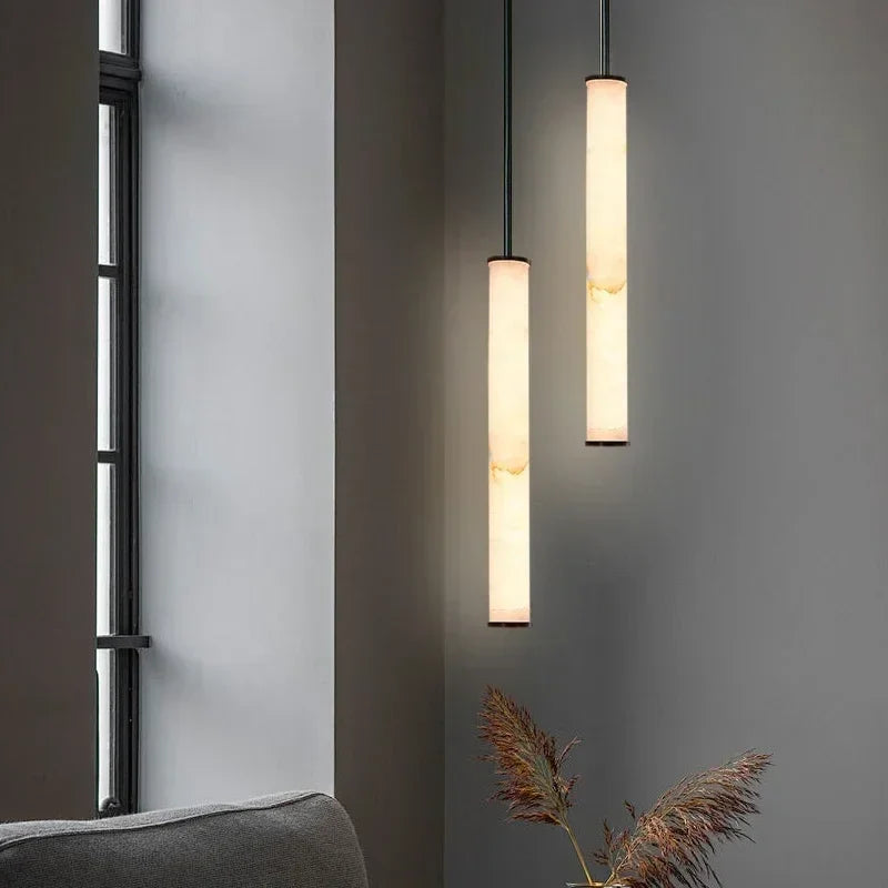 Axyaa Retro Marble LED Chandeliers for Modern Luxury Decor.