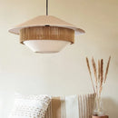 Axyaa Wabi-sabi Hemp Rope Pendant Light for Living Room, Hand-woven Chandelier Lighting