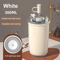 Axyaa Stainless Steel Insulated Coffee Cup with Straw & Leakproof Lid