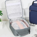 Axyaa Lunch Box Tote with Mesh Side Pouch, Insulated Square Bag for Kids
