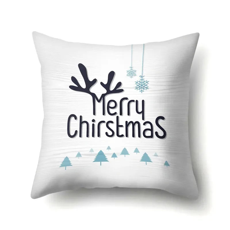 Axyaa Christmas Santa Claus Print Pillow Cover 45X45CM