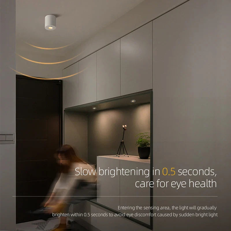 Axyaa 5W LED Sensor Downlight: Human Body Sensing Spotlight for Hallway & Balcony