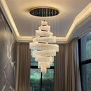 Axyaa Crystal Chandelier Stair Pendant Lamp Living Room Pendant Lights