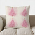 Pink Watercolor Christmas Bauble Pillow Cover by Axyaa