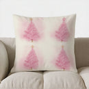 Pink Watercolor Christmas Bauble Pillow Cover by Axyaa