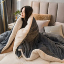 Axyaa Double Sided Wool Throw Blanket for Queen Bed