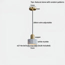 Axyaa White Marble LED Pendant Lights Gold Brass Vintage Hanging Lamp
