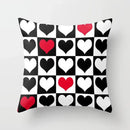 Axyaa Geometric Throw Pillow Cover Set in Red, Blue, and Gray