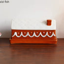 Axya Hand-Painted Ceramic Butter Dish with Lid, Creative Cheese Plate for Storage