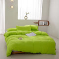 Axyaa Solid Color Washed Cotton Duvet Cover Set with Pillow Case