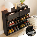 Axyaa Shoe Cabinet with Flip-Top Drawers & Additional Storage