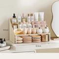 Axyaa Clear Makeup Organizer with Drawer: Cosmetic Storage Box for Dresser and Display