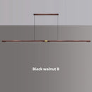Axyaa Wood Pendant Lamp: Modern LED Walnut Strip Splicing Fixture