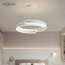 Axyaa Black White Led Pendant Ring Chandelier for Home Indoor Decor Lighting