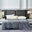 Axyaa Leopard Print Rabbit Fur Blanket - All-Season Machine Washable Home Dorm Universal Blanket