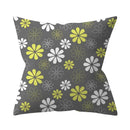 Axyaa Yellow Floral Geometric Cushion Cover 45x45cm