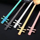 Axyaa Guitar Spoon Set-Coated 304 Stainless Steel-Creative Musical Instrument Dessert Spoon