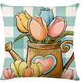 Axyaa Easter Decor Pillow Cover: Dwarf Bunny & Egg Print Farmhouse Sofa Cushion