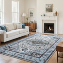Axyaa Retro Print Area Rug for Living Room, Bedroom, or Coffee Table