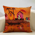 Axyaa African National Style Linen Cushion Cover 45x45cm for Sofa Decor and Artistic Home Decor