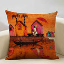 Axyaa African National Style Linen Cushion Cover 45x45cm for Sofa Decor and Artistic Home Decor