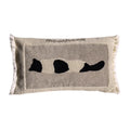 Axyaa Medieval Critter Embroidery Cushion Cover in Coffee Brown - 30x50cm