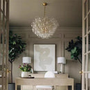 Axyaa Glass Bubble Chandelier: Modern Round Pendant Lamp for Living Room, Kitchen, Hotel.
