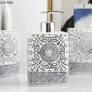 Axya Geometric Ceramic Bathroom Set in Black and White -  Bathroom Accessories