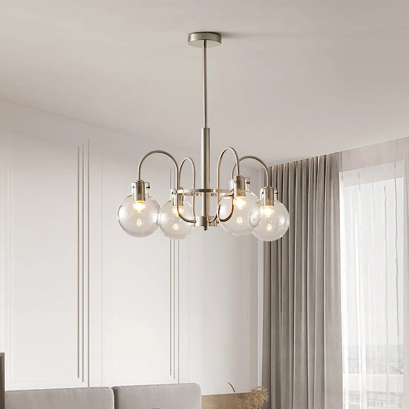 Axyaa Retro Bauhaus LED Glass Chandelier for Home and Shop Lighting