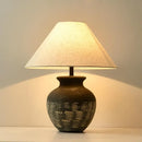 Minimalist Ceramic LED Table Lamp: Axyaa Wabi-sabi Style Black White Retro Desk Lighting