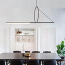 Axyaa LED Pendant Light Black Strip for Dining Room - Kitchen Island Hanging Lamp.