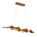 Axyaa Nordic Resin Wood Boat Pendant Light with LED - White Wabi Sabi Dining Room Fixture