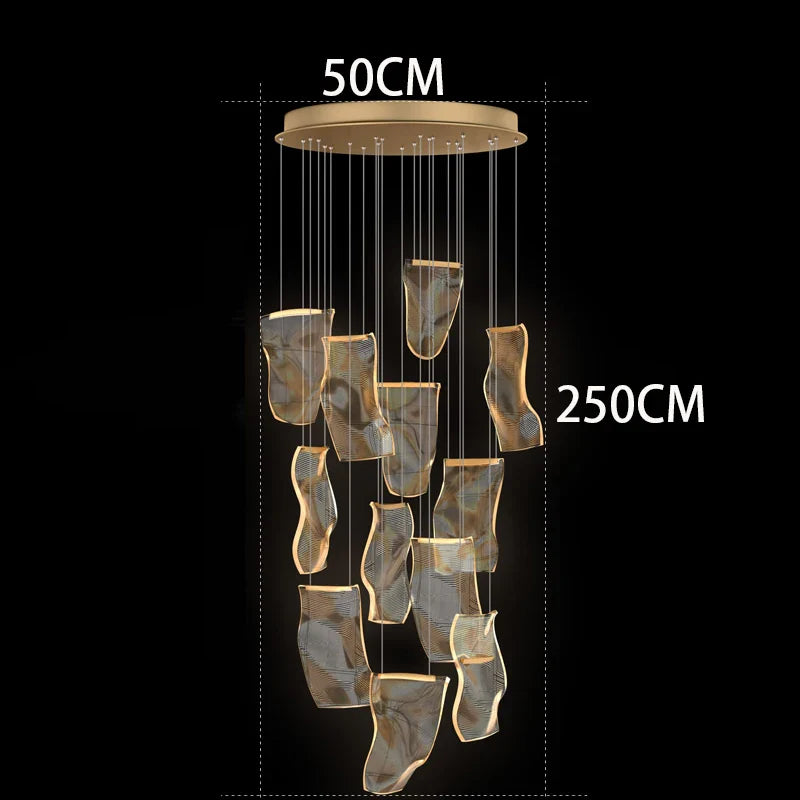 Axyaa Staircase Chandeliers LED Pendant Light Lamps for Modern Living Room
