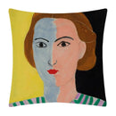 Axyaa Matisse Portrait Art Printed Cushion Cover 45X45cm