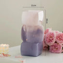 Axyaa Geometric Square Gradient Glass Vase for Flowers and Terrariums