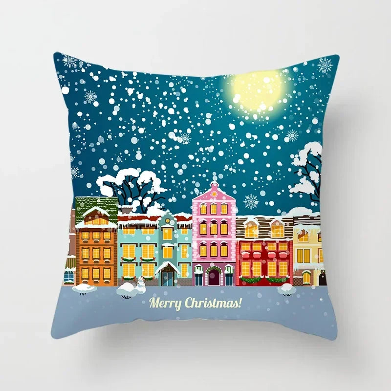 Axyaa Christmas Home Pillowcases Printed Bed Decoration Cushion Covers