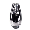 Axyaa Silver Geometric Arc Glass Vase for Home Decor and Flower Arrangements