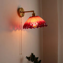 Axyaa Vintage Copper Glass Wall Sconce Indoor Bedside Light Fixture