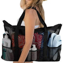 Axyaa Beach Bag: Lightweight, Waterproof, Foldable, with Mesh Straps and Zippered Pockets