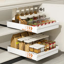 Axyaa Cabinet Organizer Rack: Seasoning Bowls Storage Basket for Kitchen Dishes.