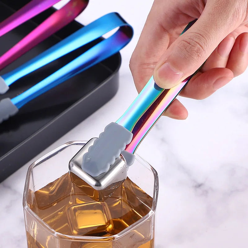 Axyaa Silicone Head Stainless Steel Food Tongs