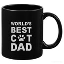 Axyaa World's Best Cat Dad Mug 11oz Black Ceramic Funny Tea Cup
