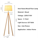 Axyaa Rattan Stand Floor Lamp - Nordic Design Wooden Tripod Standing Lamp