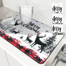 Axyaa Christmas Tree Kitchen Drain Pad: Absorbent, Anti-Slip, Quick Dry.