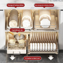 Axyaa Stainless Steel Dish Rack Cabinet Organizer Under Sink Basket