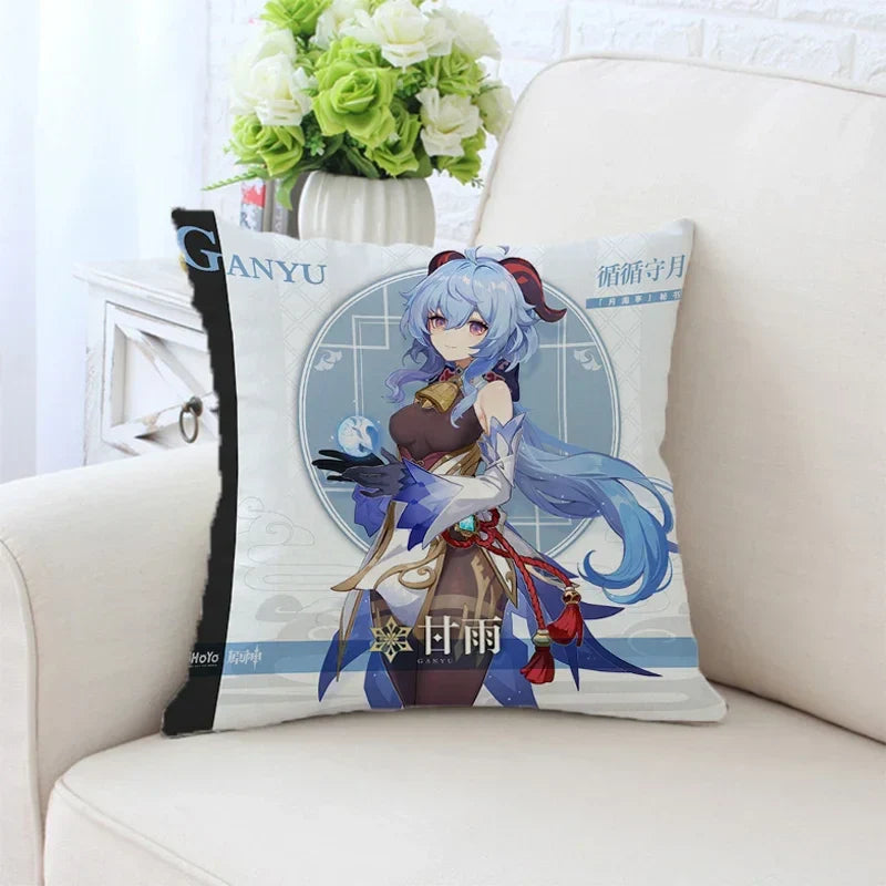 Axyaa Anime Pillow Cover 45x45, Decorative Cushion for Sofa, Bed, Home Decor