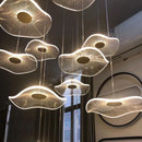 Axyaa Gold LED Lotus Chandelier: Luxury Nordic Lighting Fixture for Dining Room & Staircase
