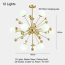 Axyaa Gold Glass Pendant Chandelier - Modern Hanging Light for Home Decor