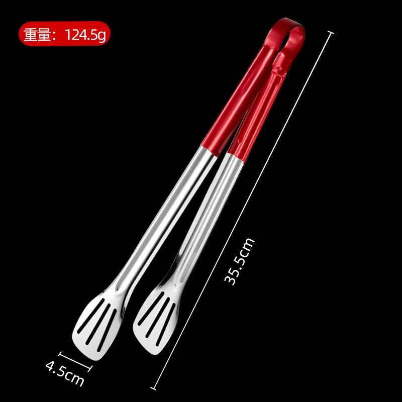 Axyaa Stainless Steel Food Tongs with Anti-Scald Handle